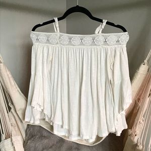 White Off the Shoulder Shirt